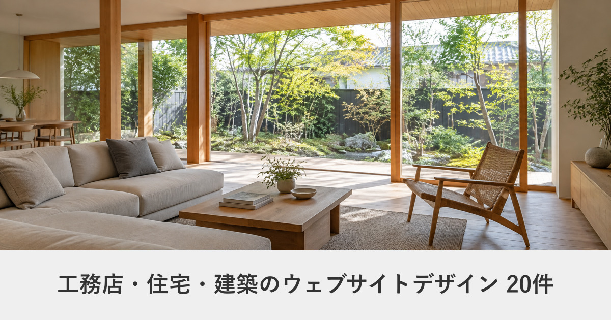 工務店・住宅・建築のウェブサイトデザイン事例のアイキャッチ画像