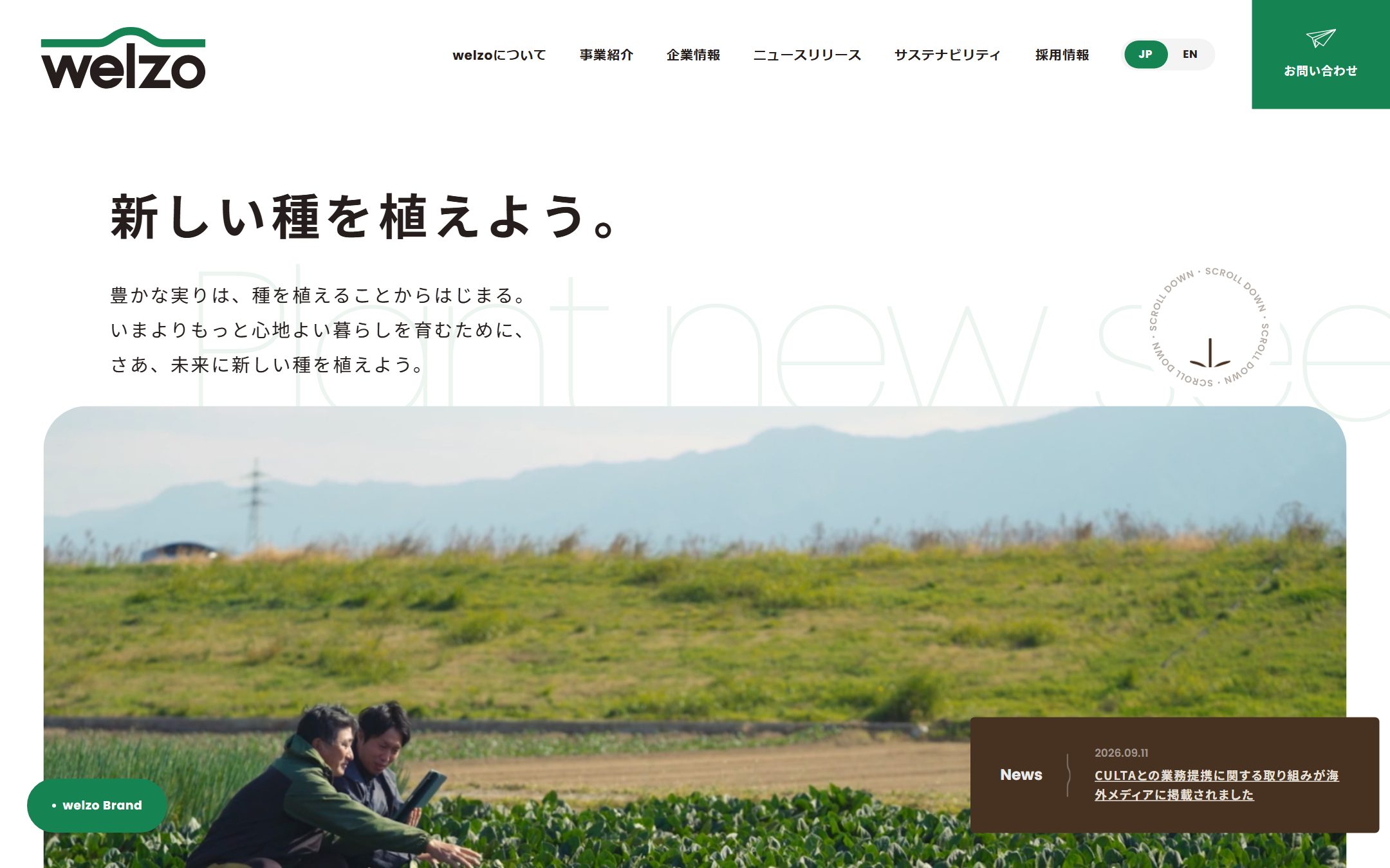 welzoのファーストビュー