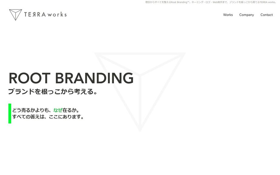株式会社TERRAの公式サイトのファーストビュー