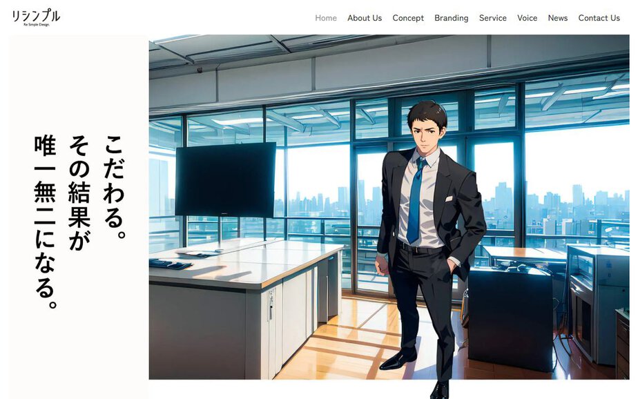 株式会社リシンプルの公式サイトのファーストビュー