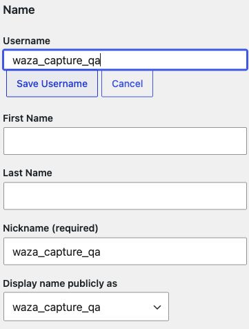 Username Changer 3.3.1の展開フォーム(架空アカウント/WordPress 7.1.3/Local英語UI/2026年10月13日確認)
