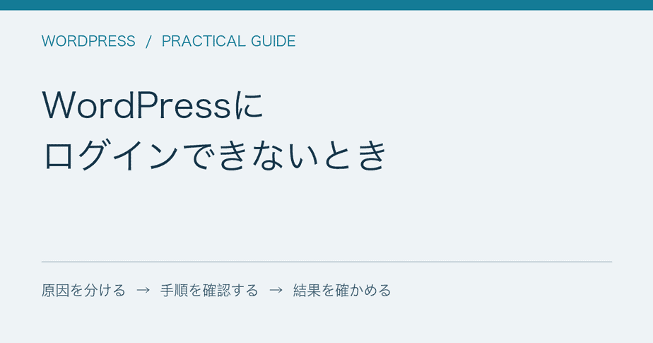 WordPressに / ログインできないとき