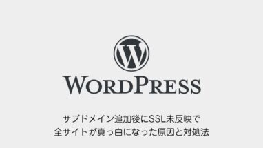 WordPress│サブドメイン追加後にSSL未反映で全サイトが真っ白になった原因と対処法